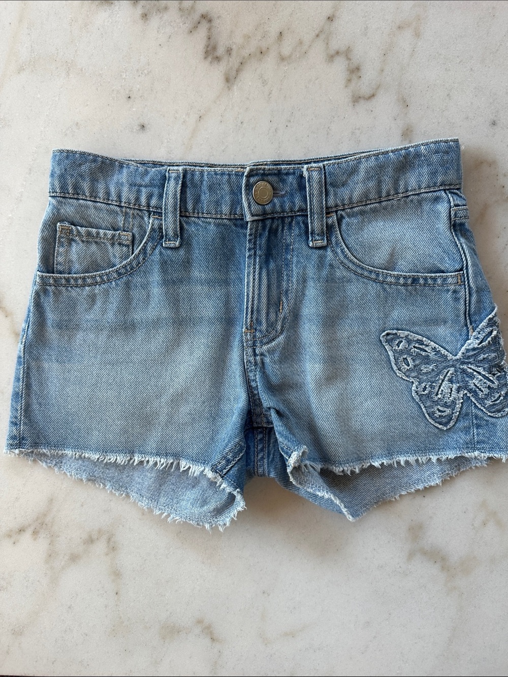 GAP Kids Low Rise Stride Denim Shorts | GAP kids butterfly jean shorts